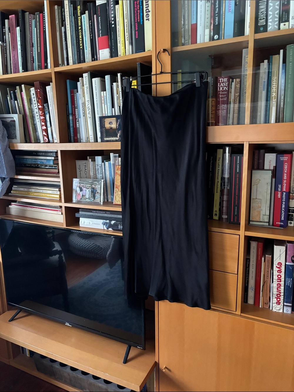 Anthropologie Black Midi Skirt